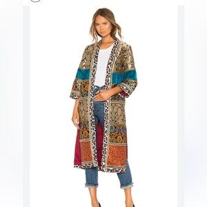 Alice + Olivia Multicolor Patchwork Long Kimono jacket